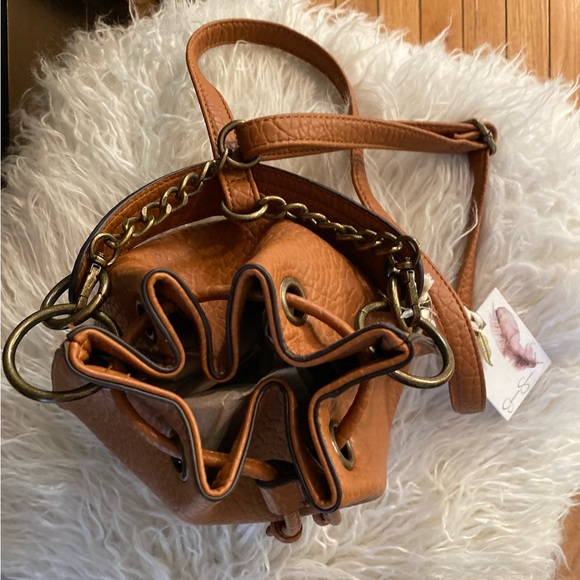 Jessica Simpson Janis Mini BUCKET Bag, Cognac, NWT - Picture 14 of 14